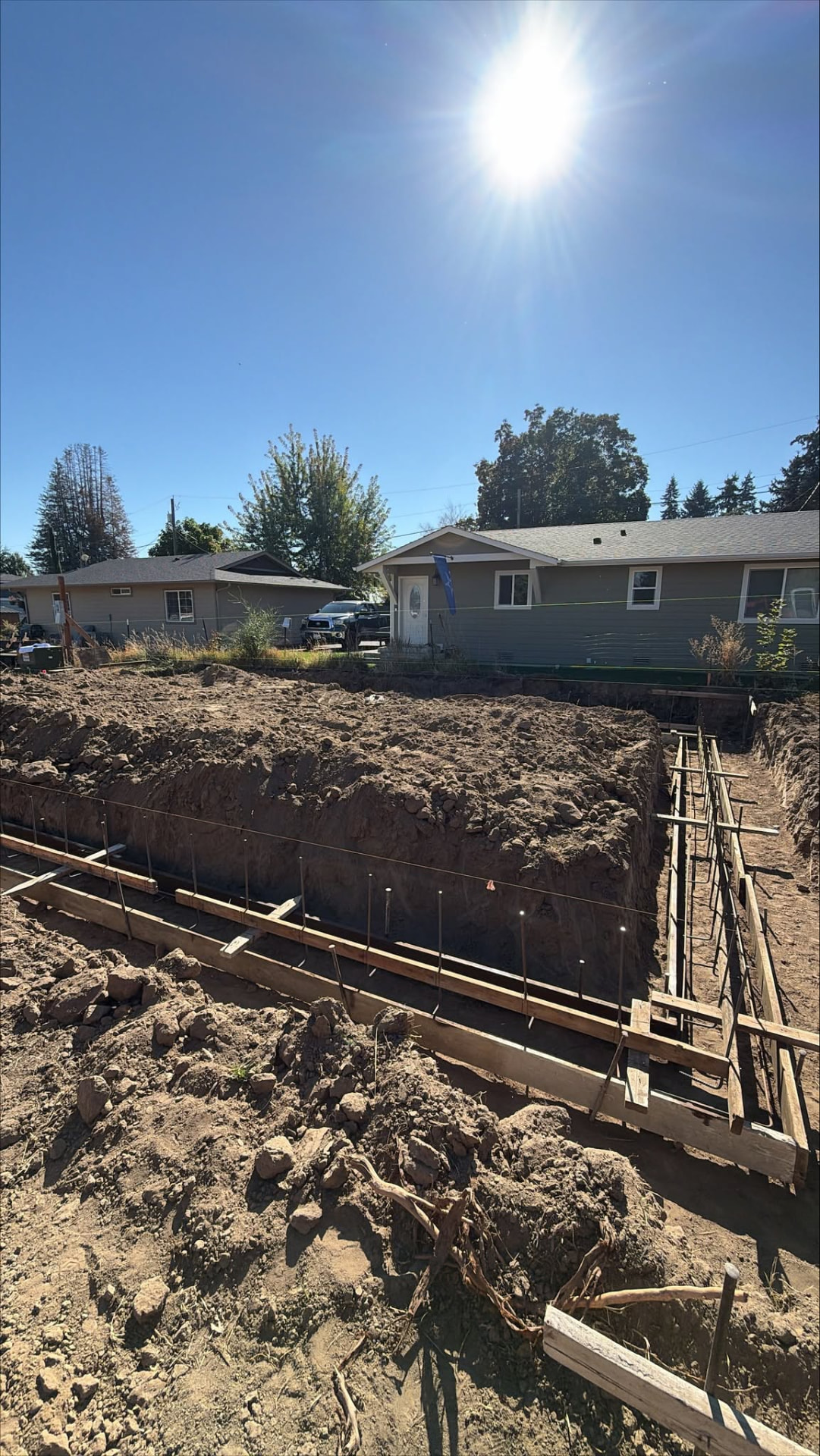 Foundation forms set for the new Habitat homes on Wilson Street in Wenatchee